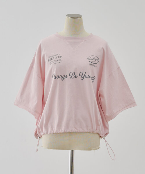 Another Branch olive des olive(アナザーブランチオリーブデオリーブ)の「裾ドロストロゴデザインプルオーバー(Tシャツ/カットソー・レディース・チャコールグレー/ピンク/ブルー/オフホワイト・FREE)」の11枚目の写真