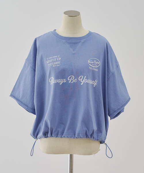 Another Branch olive des olive(アナザーブランチオリーブデオリーブ)の「裾ドロストロゴデザインプルオーバー(Tシャツ/カットソー・レディース・チャコールグレー/ピンク/ブルー/オフホワイト・FREE)」の13枚目の写真