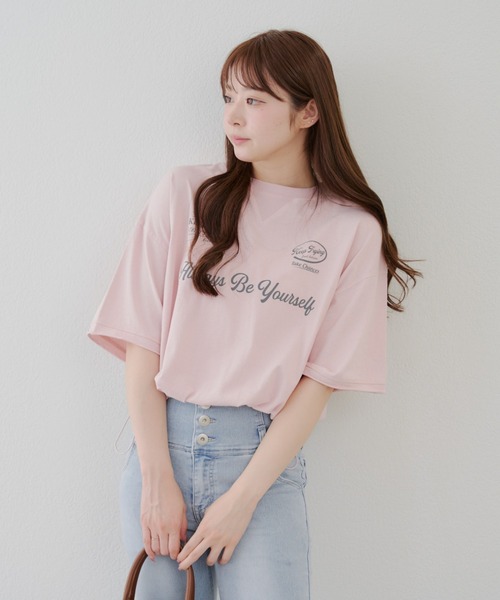 Another Branch olive des olive(アナザーブランチオリーブデオリーブ)の「裾ドロストロゴデザインプルオーバー(Tシャツ/カットソー・レディース・チャコールグレー/ピンク/ブルー/オフホワイト・FREE)」の19枚目の写真