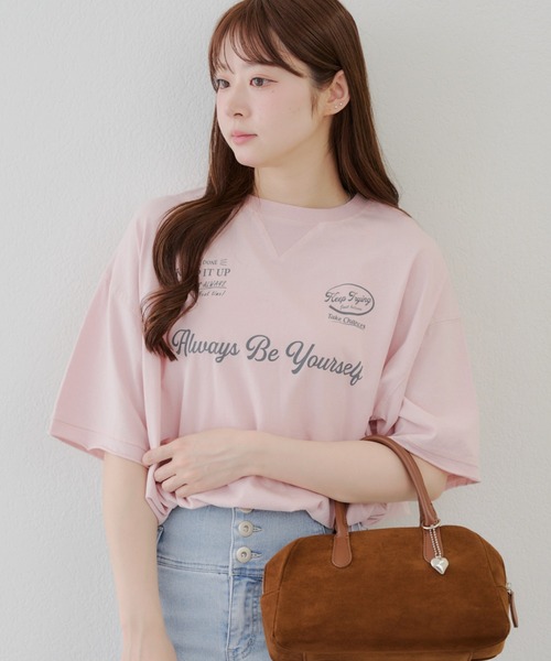 Another Branch olive des olive(アナザーブランチオリーブデオリーブ)の「裾ドロストロゴデザインプルオーバー(Tシャツ/カットソー・レディース・チャコールグレー/ピンク/ブルー/オフホワイト・FREE)」の22枚目の写真