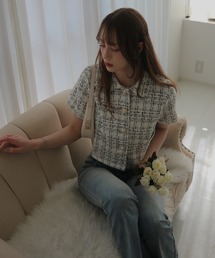 CeLess（セレス）の「Pearl Button Tweed Jacket / パールボタンツイードジャケット（シャツ/ブラウス）」