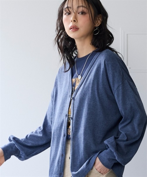 nissen（ニッセン）の「綿混うすカルⅤネックゆるシルエットカーディガン（UVカット・吸汗速乾・抗菌防臭・毛玉防止）＜大きいサイズ有＞（カーディガン/ボレロ・レディース・ブラック/オフホワイト/ネイビー/ラベンダー/イエロー・L～LL/S～Ｍ）」の11枚目の写真