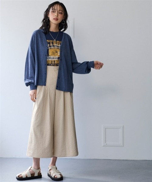 nissen（ニッセン）の「綿混うすカルⅤネックゆるシルエットカーディガン（UVカット・吸汗速乾・抗菌防臭・毛玉防止）＜大きいサイズ有＞（カーディガン/ボレロ・レディース・ブラック/オフホワイト/ネイビー/ラベンダー/イエロー・L～LL/S～Ｍ）」の12枚目の写真