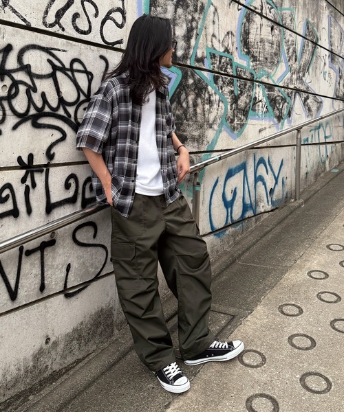 RATTLE TRAP(ラトルトラップ)の「ヴィンテージライク シアーレギュラーカラー半袖 チェックシャツ(シャツ/ブラウス・メンズ・ホワイト系その他/ブラック系その他・S/M/L/LL)」の4枚目の写真