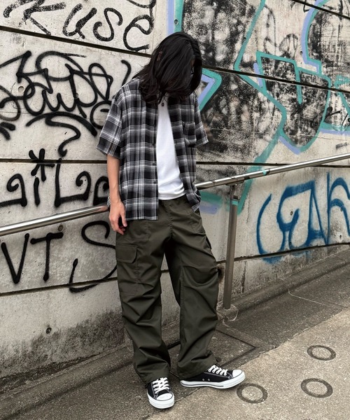 RATTLE TRAP(ラトルトラップ)の「ヴィンテージライク シアーレギュラーカラー半袖 チェックシャツ(シャツ/ブラウス・メンズ・ホワイト系その他/ブラック系その他・S/M/L/LL)」の3枚目の写真