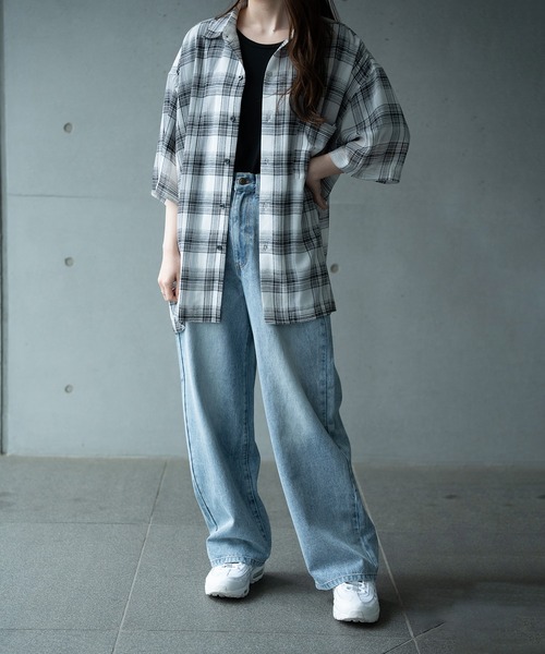 RATTLE TRAP(ラトルトラップ)の「ヴィンテージライク シアーレギュラーカラー半袖 チェックシャツ(シャツ/ブラウス・メンズ・ホワイト系その他/ブラック系その他・S/M/L/LL)」の18枚目の写真