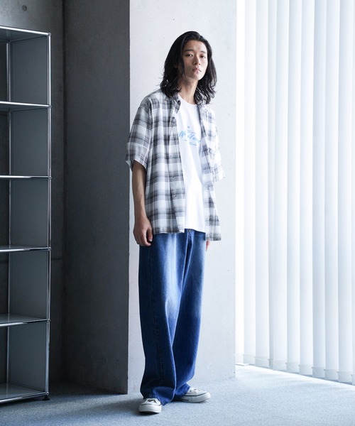 RATTLE TRAP(ラトルトラップ)の「ヴィンテージライク シアーレギュラーカラー半袖 チェックシャツ(シャツ/ブラウス・メンズ・ホワイト系その他/ブラック系その他・S/M/L/LL)」の22枚目の写真