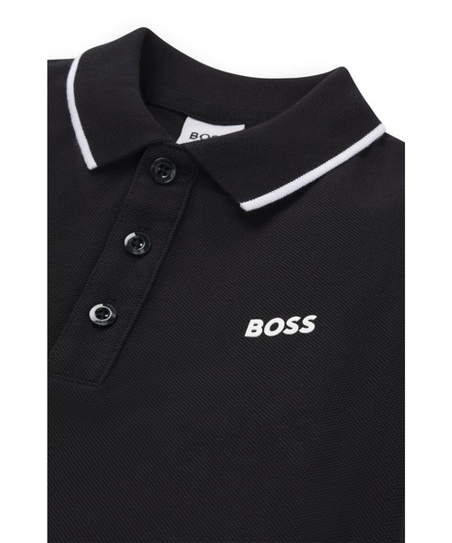 BOSS(ボス)の「キッズ ポロシャツ コットンピケ プリントロゴ(ポロシャツ・キッズ・ブラック・114/100/110/140/150/125)」の3枚目の写真