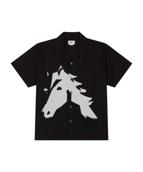 OBEY(オベイ)の「OBEY BEAU WOVEN SS SHIRT(オベイ ボウ ウーブン ショートスリーブ シャツ)(シャツ/ブラウス・メンズ・ブラック系/ブラウン系・MEDIUM/LARGE/X-LARGE)」の1枚目の写真
