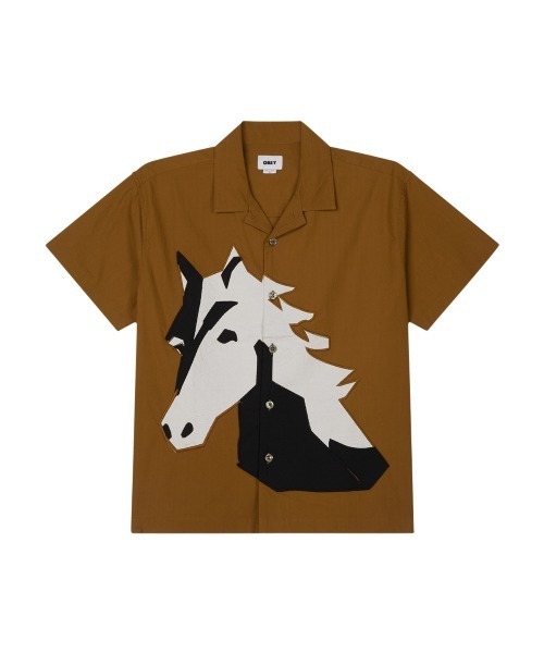 OBEY(オベイ)の「OBEY BEAU WOVEN SS SHIRT(オベイ ボウ ウーブン ショートスリーブ シャツ)(シャツ/ブラウス・メンズ・ブラック系/ブラウン系・MEDIUM/LARGE/X-LARGE)」の4枚目の写真