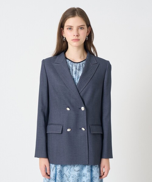 ANAYI新品未使用タグ付　オックスストレッチダブルジャケット セール】【セットアップ対応商品】オックスストレッチダブルジャケット