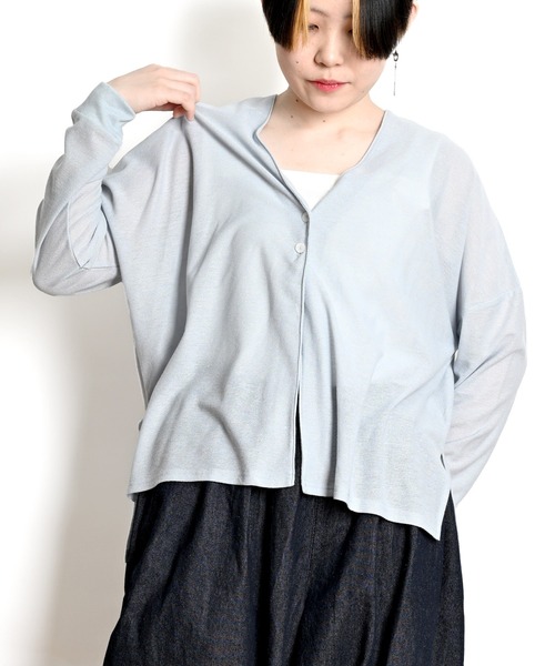 MARAI（マーライ）の「UVカット長袖カーディガン（カーディガン/ボレロ・レディース・ラベンダー/ブルーグレー/ブラック/ライム/ライトグレー・FREE）」の3枚目の写真