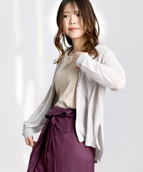 MARAI（マーライ）の「UVカット長袖カーディガン（カーディガン/ボレロ・レディース・ラベンダー/ブルーグレー/ブラック/ライム/ライトグレー・FREE）」の22枚目の写真