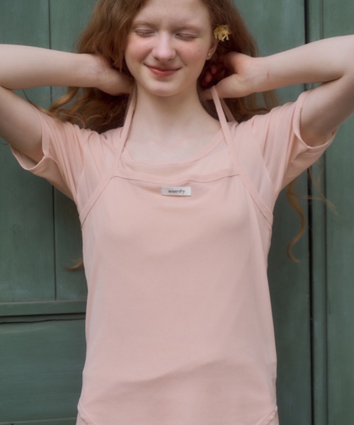 Birthday room(バースデイルーム)の「シアーキャミレイヤードT/sheer camisole layered t-shirt(Tシャツ/カットソー・レディース・サックスブルー/ネイビー/ピンク・FREE)」の3枚目の写真