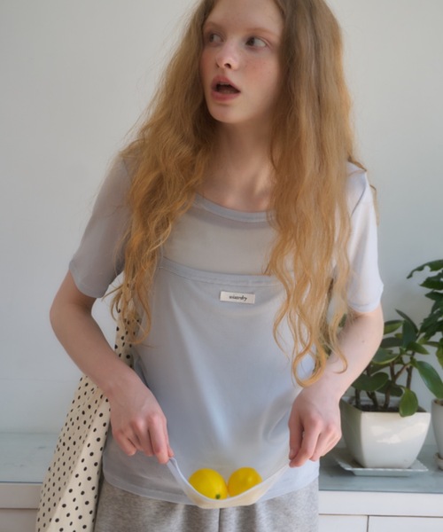 Birthday room(バースデイルーム)の「シアーキャミレイヤードT/sheer camisole layered t-shirt(Tシャツ/カットソー・レディース・サックスブルー/ネイビー/ピンク・FREE)」の18枚目の写真