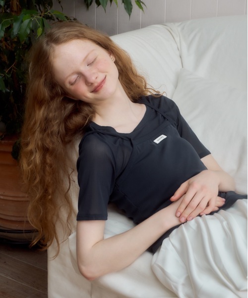 Birthday room(バースデイルーム)の「シアーキャミレイヤードT/sheer camisole layered t-shirt(Tシャツ/カットソー・レディース・サックスブルー/ネイビー/ピンク・FREE)」の5枚目の写真