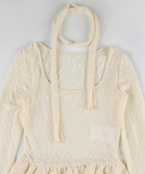 VIBGYOR（ヴィブジョー）の「【LAMPOON】ストールセットレースフリルブラウス（シャツ/ブラウス・レディース・アイボリー/ホワイト・MEDIUM/LARGE/SMALL）」の7枚目の写真