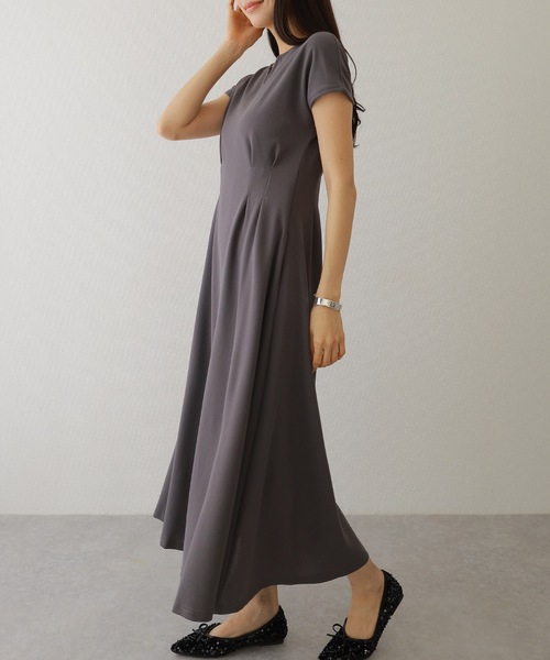 Lace Ladies(レースレディース)の「キーネック ウエスト タック 半袖 マキシ ワンピース(ワンピース・レディース・ブラック/ネイビー/グレー/チャコールグレー・FREE/S)」の18枚目の写真