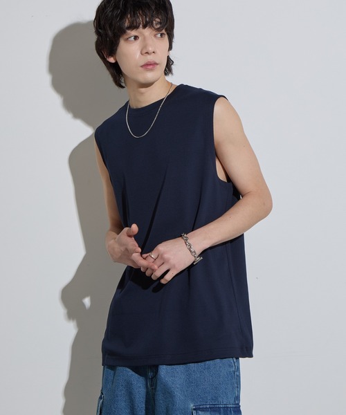 SLICK(スリック)の「【SLICK/スリック】Compact Honeycomb Sleeveless T-Shirt / コンパクトサーマルスリーブレスTシャツ/ハニカム / ノースリーブTシャツ(Tシャツ/カットソー・メンズ・ブラック/ホワイト/ネイビー・1/2/3)」の3枚目の写真