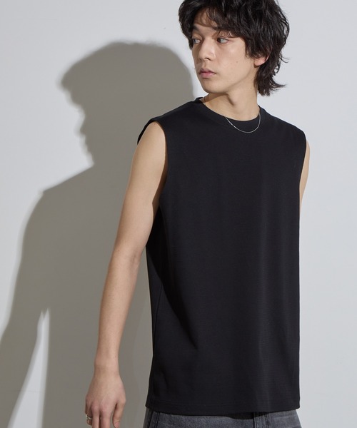 SLICK(スリック)の「【SLICK/スリック】Compact Honeycomb Sleeveless T-Shirt / コンパクトサーマルスリーブレスTシャツ/ハニカム / ノースリーブTシャツ(Tシャツ/カットソー・メンズ・ブラック/ホワイト/ネイビー・1/2/3)」の1枚目の写真
