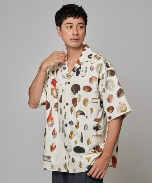 【美品】秋物 EDIFICE エディフィス CPOシャツ セール】encyclopedia オープンカラー ショートスリーブ シャツ