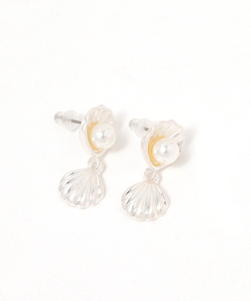 シェルモチーフピアス（ピアス（両耳用））｜niko and