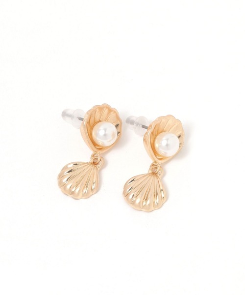 niko and...（ニコアンド）の「シェルモチーフピアス（ピアス（両耳用）・レディース・グレー/イエロー・0）」の6枚目の写真