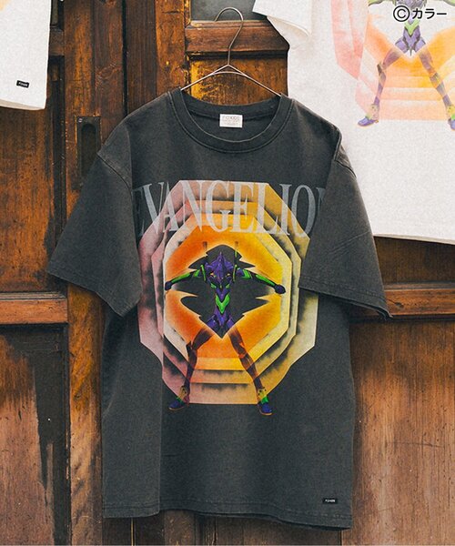 F.O.KIDS（エフオーキッズ）の「【エヴァンゲリオン】グラフィックTシャツB（オトナ）（Tシャツ/カットソー・メンズ・ブラック/オフホワイト・LARGE/MEDIUM）」の2枚目の写真