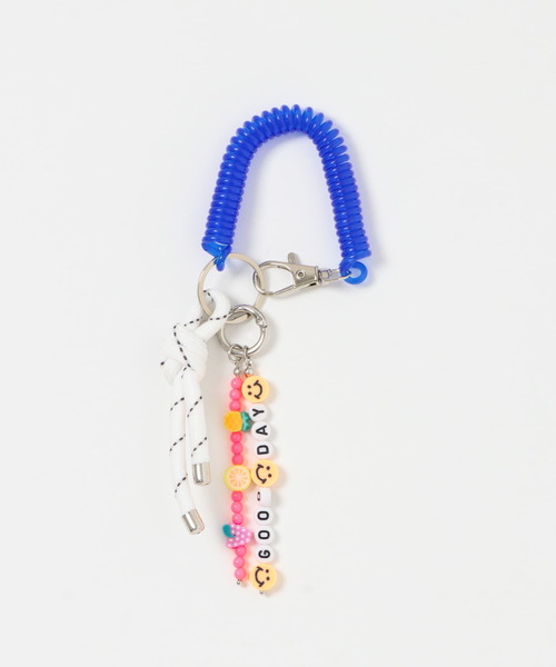 セール】カラフルコイルビーズキーチェーン（キーホルダー