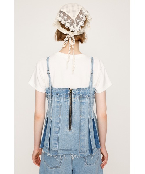 キャミソール PLEATS DENIM CAMI TOPS プリーツ デニム キャミ トップス SLY キャミソール PLEATS DENIM CAMI TOPS プリーツ デニム