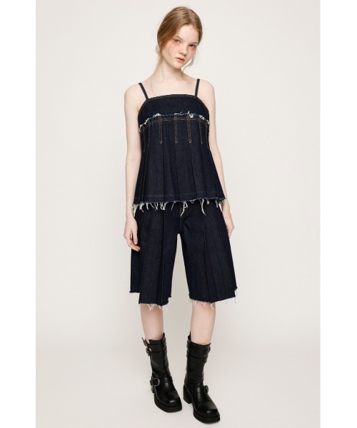 キャミソール PLEATS DENIM CAMI TOPS プリーツ デニム キャミ トップス SLY キャミソール PLEATS DENIM CAMI TOPS プリーツ デニム