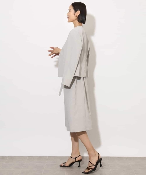 MICHEL KLEIN（ミッシェル・クラン）の「[機能性素材]ドライワンピース(セットアップ対応)（ワンピース・レディース・グレー/ブラック・38）」の4枚目の写真