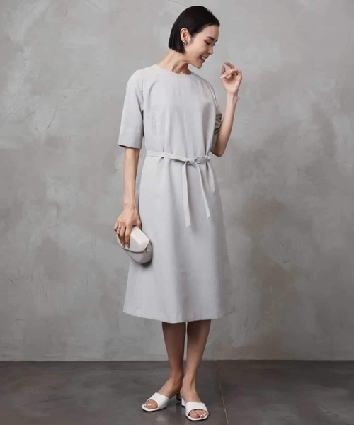 MICHEL KLEIN（ミッシェル・クラン）の「[機能性素材]ドライワンピース(セットアップ対応)（ワンピース・レディース・グレー/ブラック・38）」の5枚目の写真