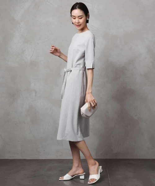 MICHEL KLEIN（ミッシェル・クラン）の「[機能性素材]ドライワンピース(セットアップ対応)（ワンピース・レディース・グレー/ブラック・38）」の6枚目の写真