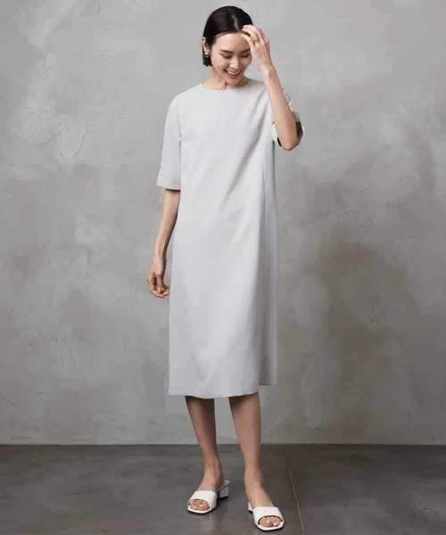 MICHEL KLEIN（ミッシェル・クラン）の「[機能性素材]ドライワンピース(セットアップ対応)（ワンピース・レディース・グレー/ブラック・38）」の7枚目の写真