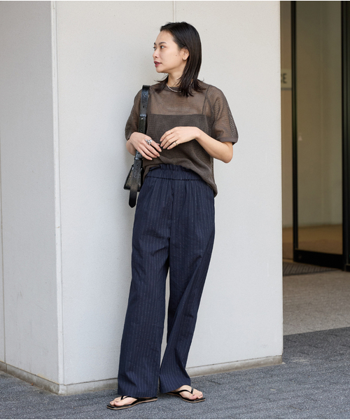 JOURNAL STANDARD(ジャーナルスタンダード)の「メッシュ TEE(Tシャツ/カットソー・レディース・ベージュ/ブラック系その他・FREE)」の3枚目の写真