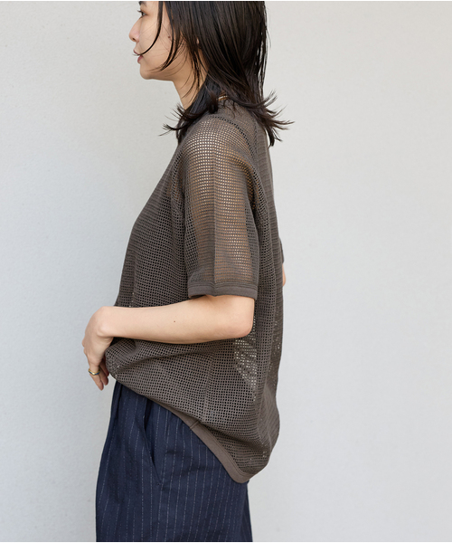 JOURNAL STANDARD(ジャーナルスタンダード)の「メッシュ TEE(Tシャツ/カットソー・レディース・ベージュ/ブラック系その他・FREE)」の6枚目の写真