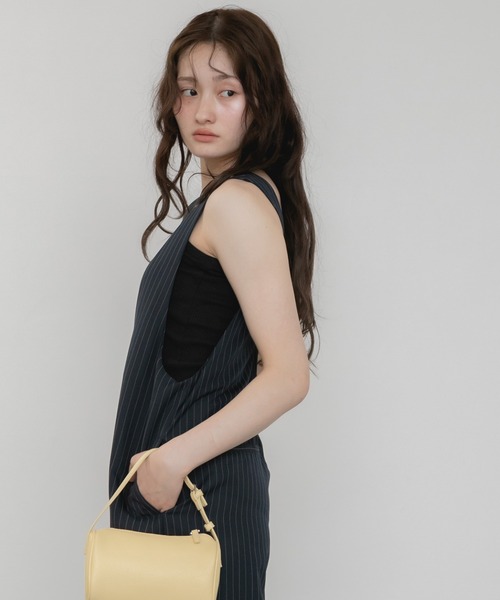HEILIS(ヘイリス)の「【Original】Uネックオールインワン/サロペット ロンパース 夏服 春服 秋服 ロング丈 フルレングス オーバーサイズ カジュアル ノームコア リラックス レイヤード 韓国(サロペット/オーバーオール・レディース・グレー/ブラック/ネイビー・FREE)」の10枚目の写真