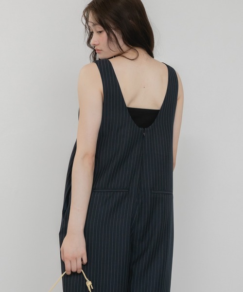 HEILIS(ヘイリス)の「【Original】Uネックオールインワン/サロペット ロンパース 夏服 春服 秋服 ロング丈 フルレングス オーバーサイズ カジュアル ノームコア リラックス レイヤード 韓国(サロペット/オーバーオール・レディース・グレー/ブラック/ネイビー・FREE)」の11枚目の写真