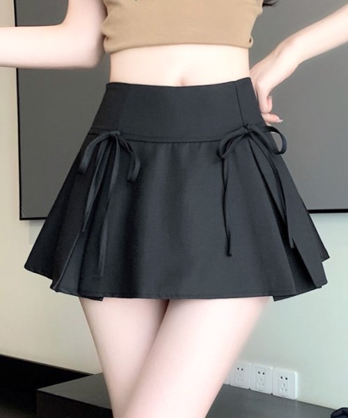 セール】リボンミニスカート インナーパンツ付き（スカート