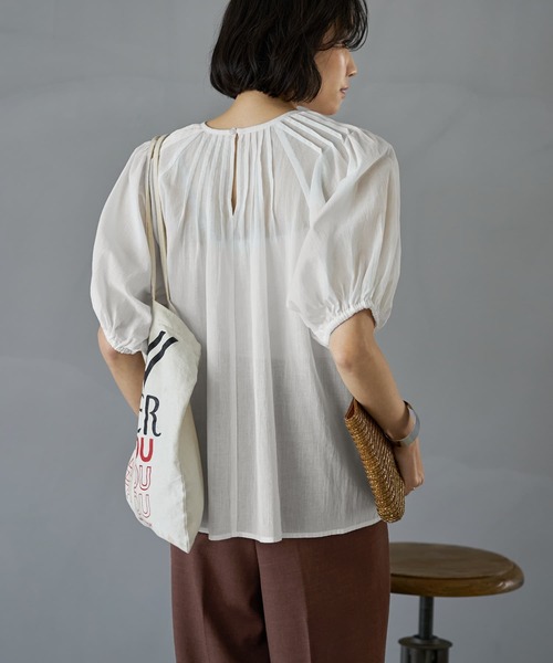ブラウス シャツ シャリ感シアーピンタックブラウス レディース シャリ感シアーピンタックブラウス | おしゃれな大人レディース