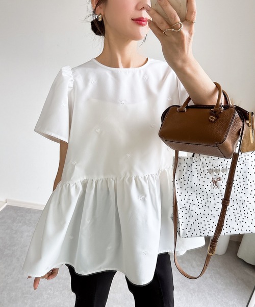 ZOZO限定】ハート刺繍ペプラムブラウス（シャツ/ブラウス