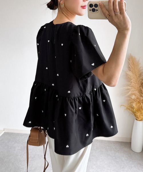 ZOZO限定】ハート刺繍ペプラムブラウス（シャツ/ブラウス
