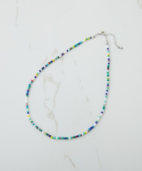 PAPILLONNER（パピヨネ）の「スクエアビーズネックレス（ネックレス・レディース・シルバー/グリーン・FREE）」の8枚目の写真