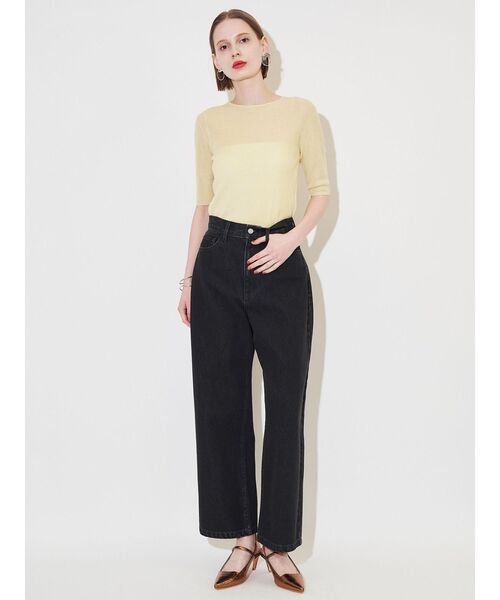 ELENDEEK(エレンディーク)の「2WAYシアーニット【洗濯機洗い可】(ニット/セーター・レディース・イエロー/ブラウン/ブラック/オフホワイト・FREE)」の13枚目の写真