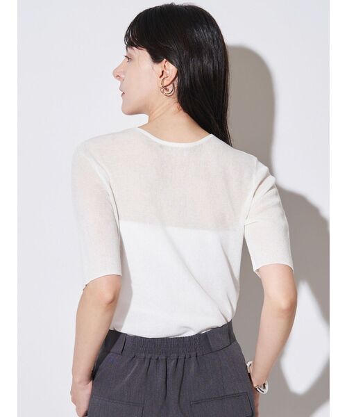 ELENDEEK(エレンディーク)の「2WAYシアーニット【洗濯機洗い可】(ニット/セーター・レディース・イエロー/ブラウン/ブラック/オフホワイト・FREE)」の16枚目の写真