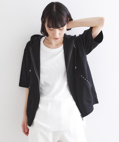 tk.TAKEO KIKUCHI（ティーケータケオキクチ）の「スタッズ ダブルZIPパーカ（パーカー・メンズ・ライトグレー/ブラック・03/02/01）」の22枚目の写真