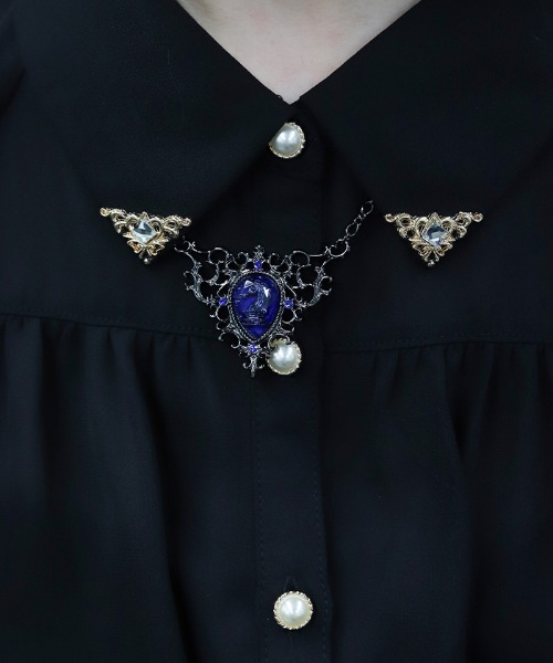 axes femme POETIQUE（アクシーズファムポエティック）の「チェスナイト封入ネックレス（ネックレス・レディース・シルバー/ブラック・FREE）」の2枚目の写真