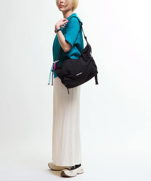 side gather bag／コーデュラブラック SIDE GATHER NYLON PADDED SHOULDER BAG（ショルダーバッグ
