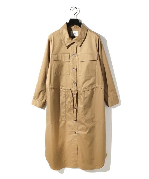 MIDIUMISOLID(ミディウミソリッド)の「MIDIUMISOLID for Ladies ワークシャツワンピース(ワンピース・レディース・ブラック/チャコールグレー/ベージュ・FREE)」の4枚目の写真
